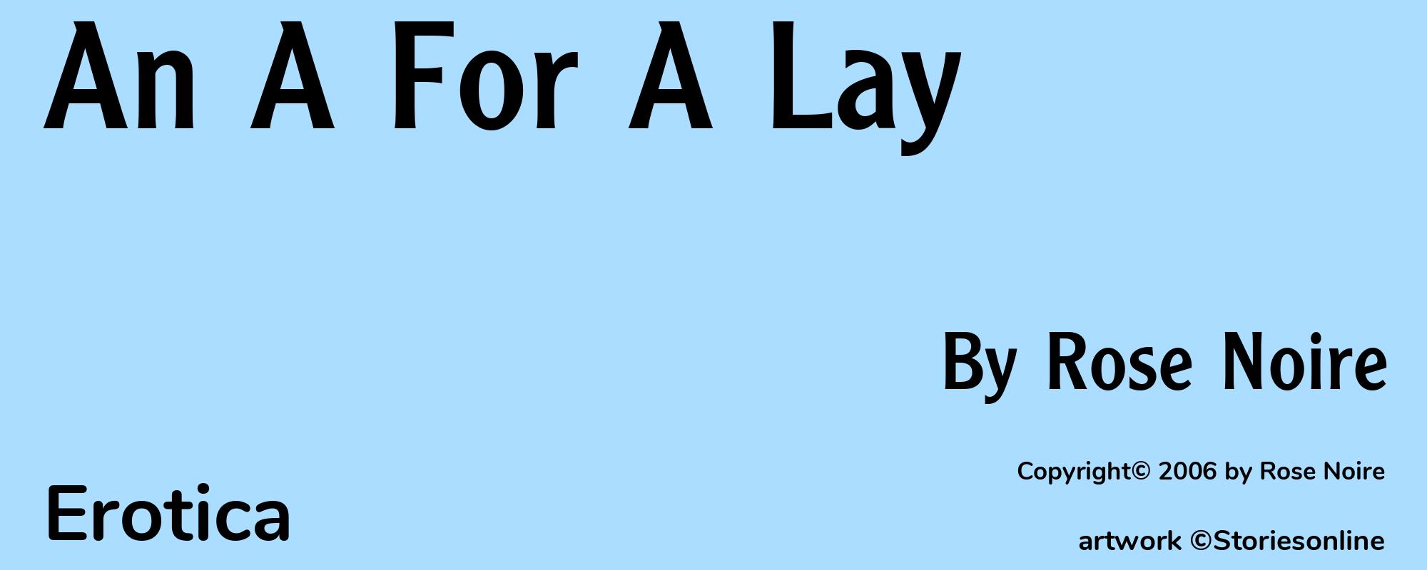 An A For A Lay - Cover