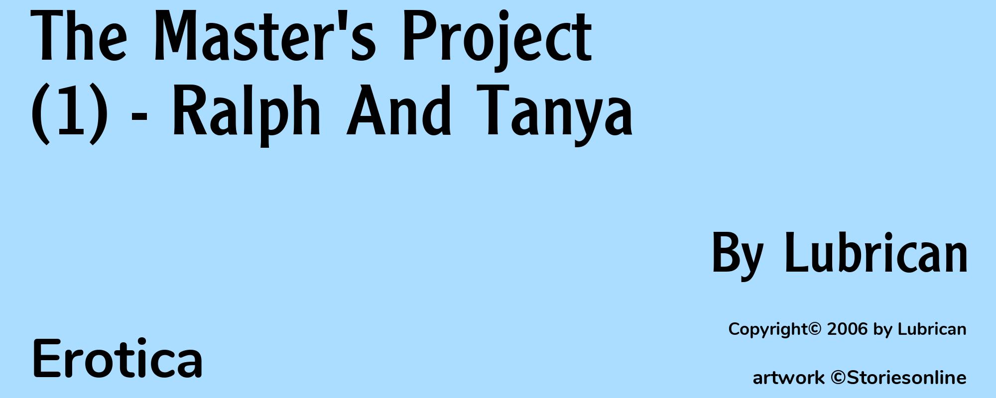 The Master's Project (1) - Ralph And Tanya - Cover