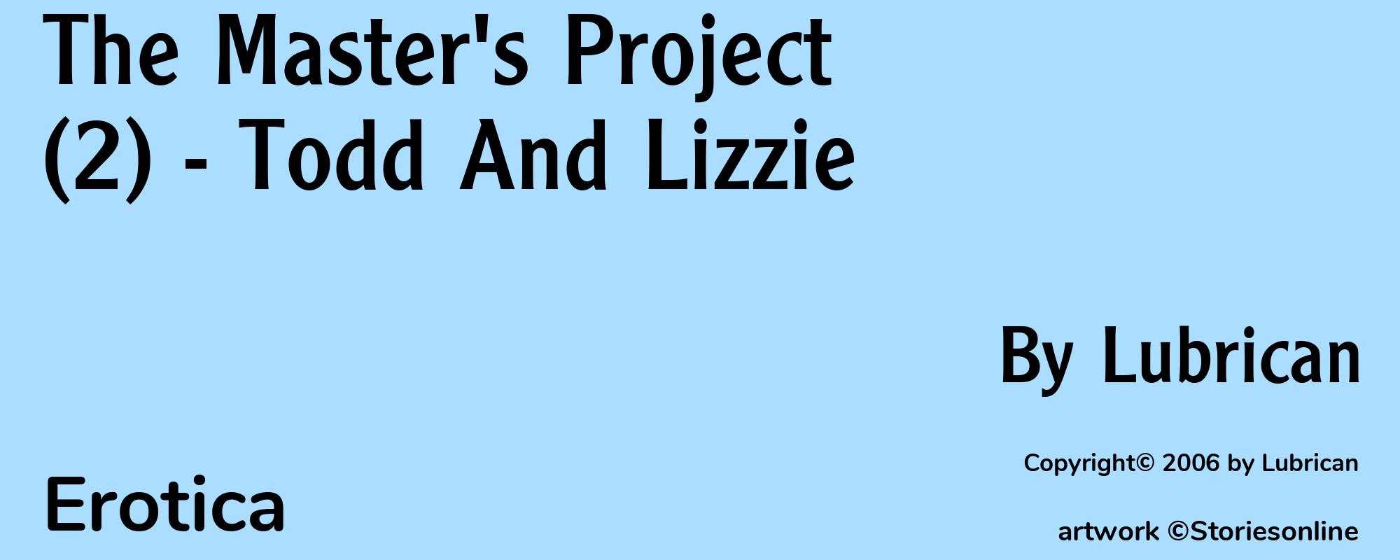 The Master's Project (2) - Todd And Lizzie - Cover