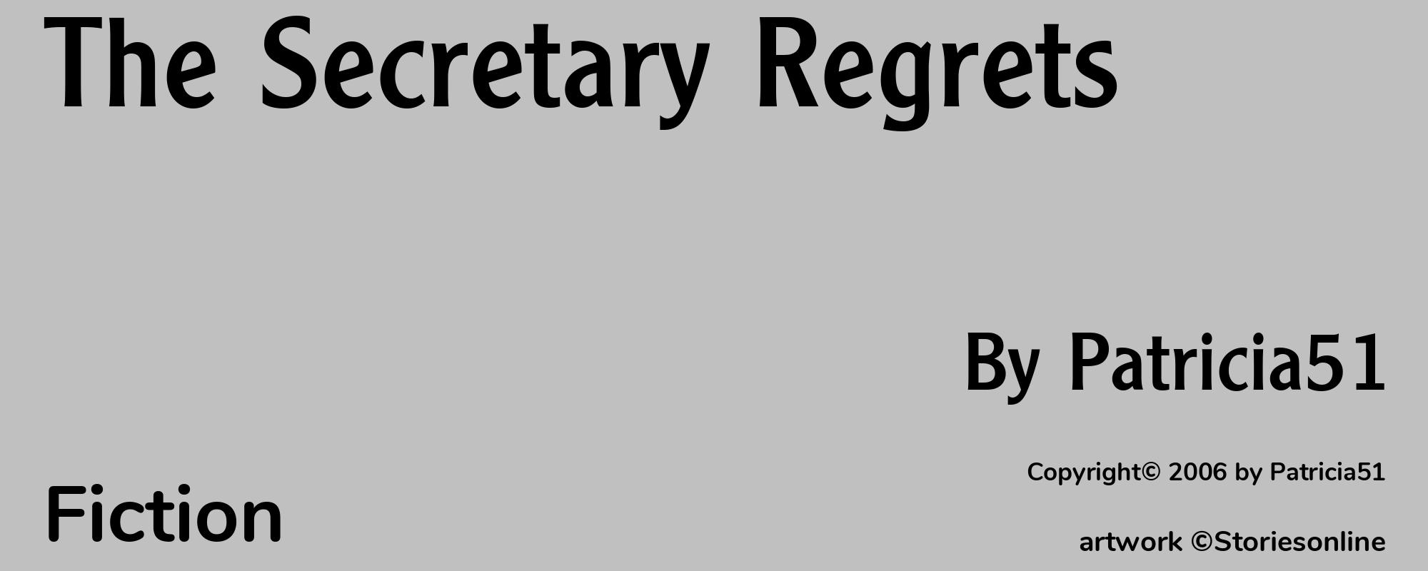 The Secretary Regrets - Cover