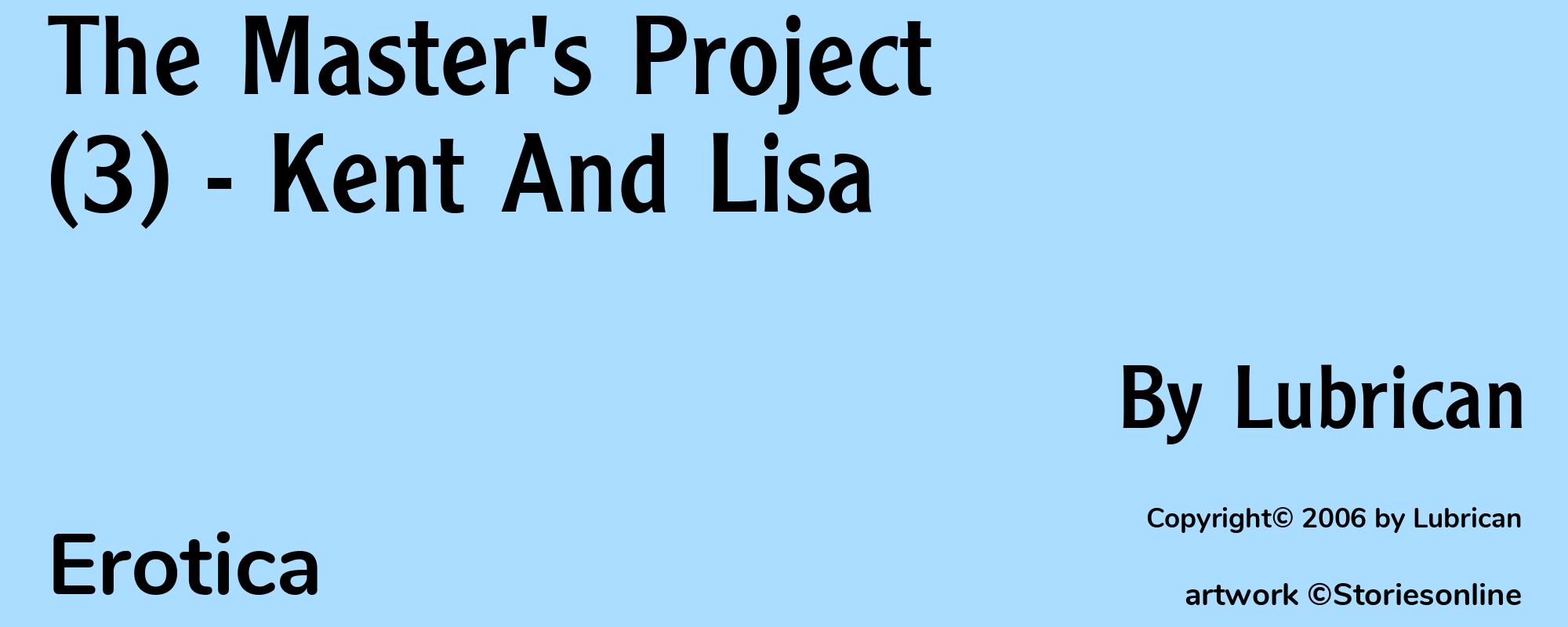 The Master's Project (3) - Kent And Lisa - Cover