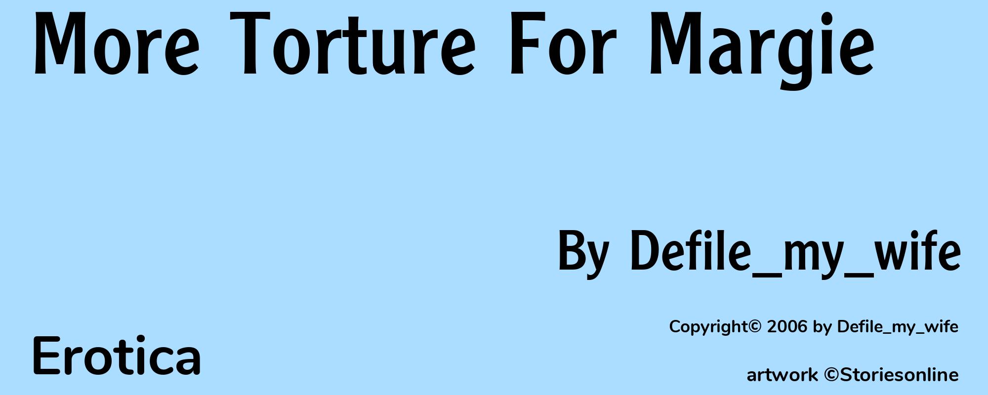 More Torture For Margie - Cover