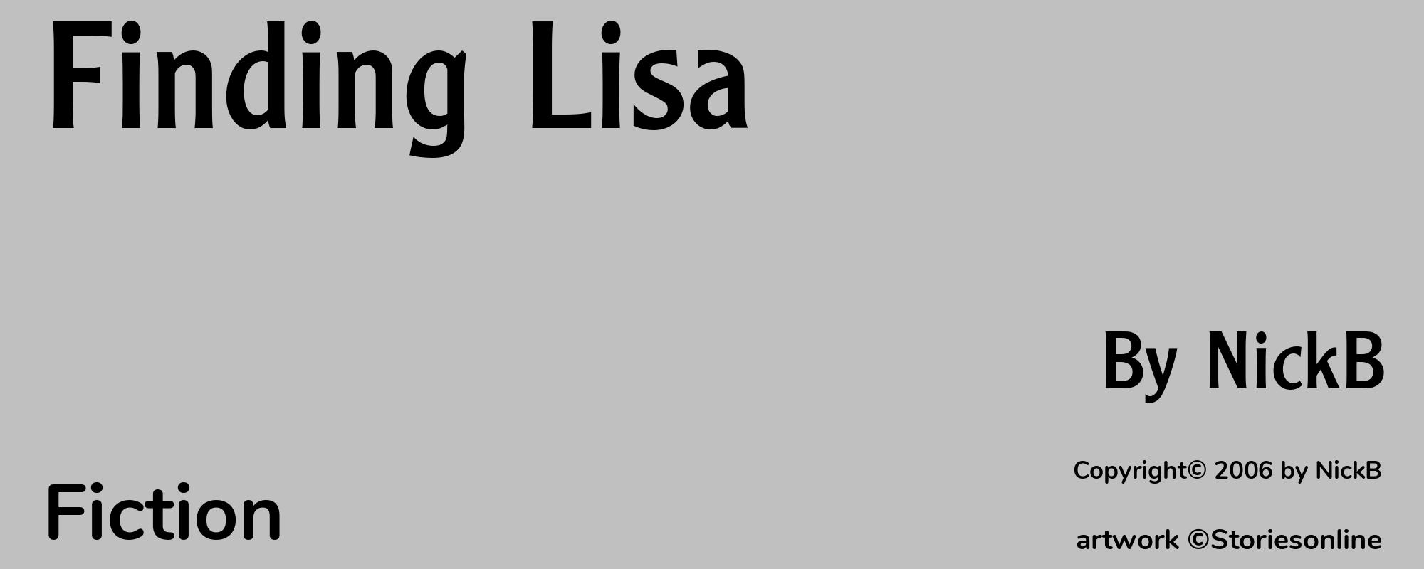 Finding Lisa - Cover
