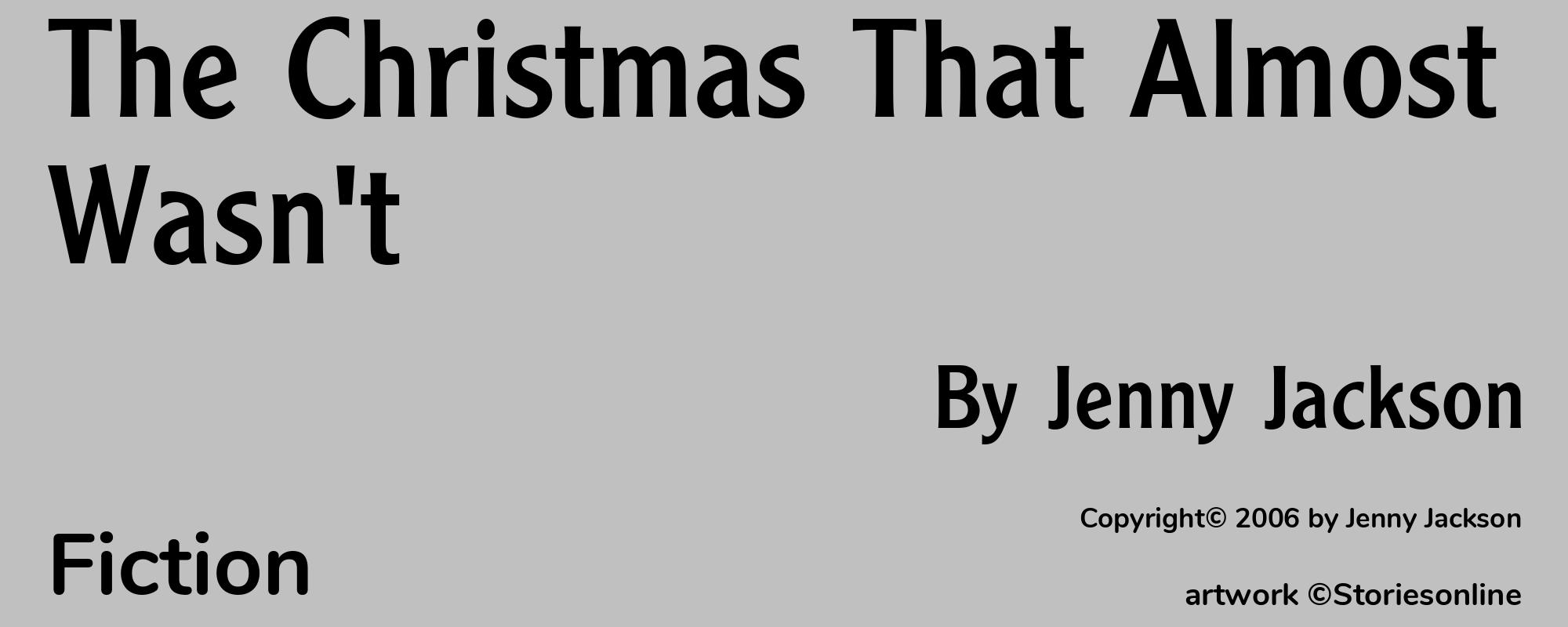 The Christmas That Almost Wasn't - Cover