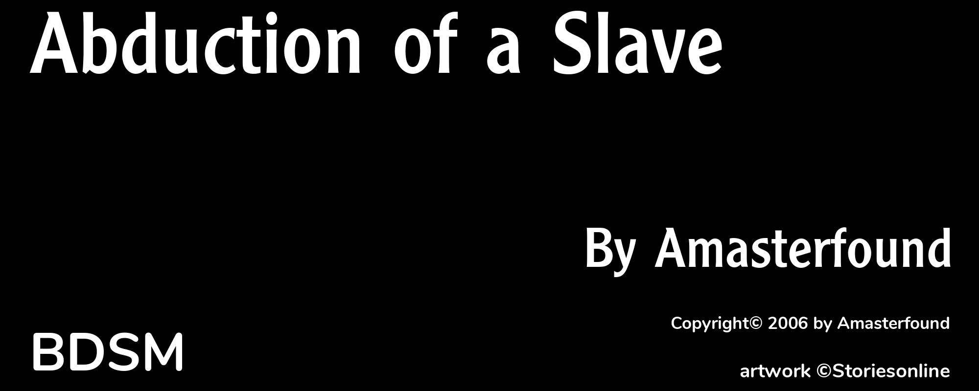 Abduction of a Slave - Cover