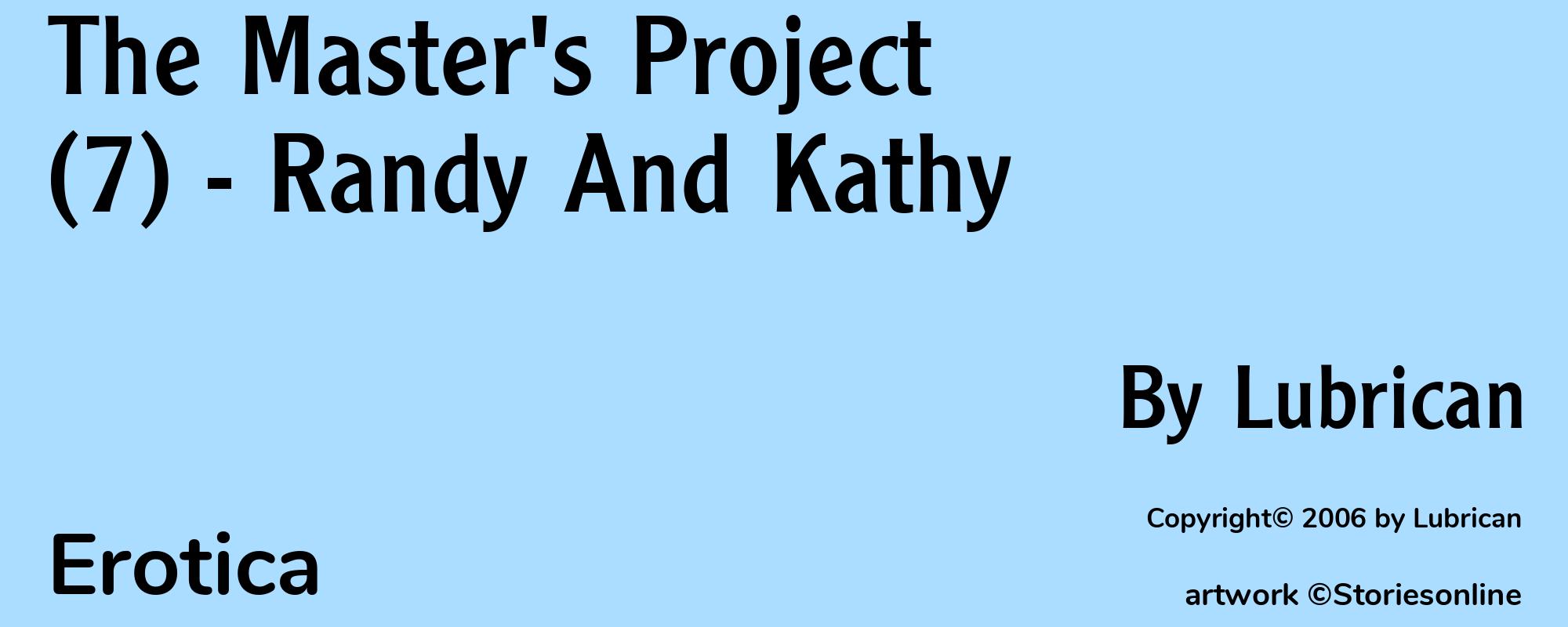 The Master's Project (7) - Randy And Kathy - Cover