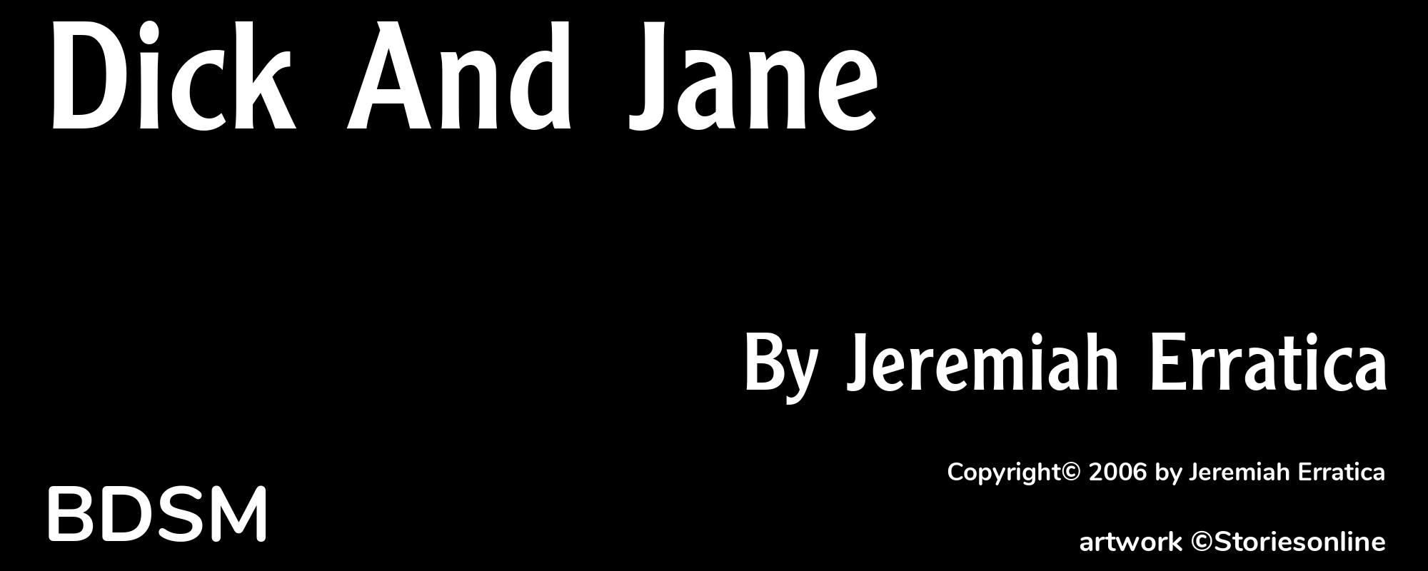 Dick And Jane - Cover