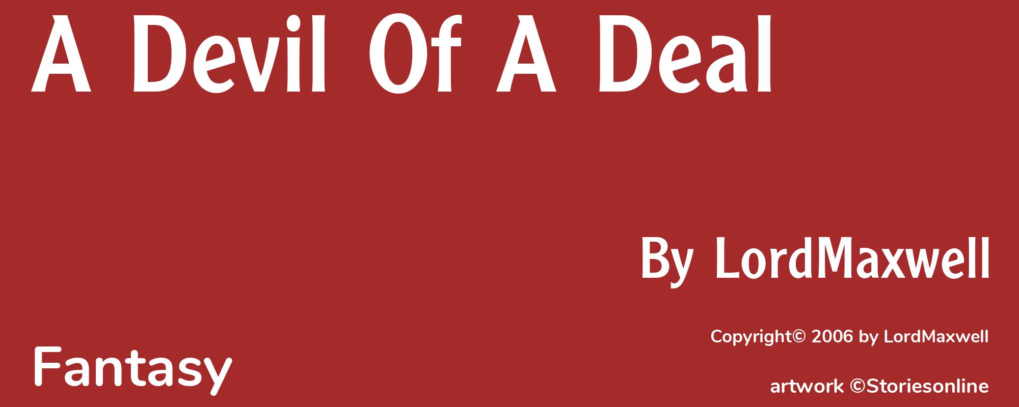 A Devil Of A Deal - Cover
