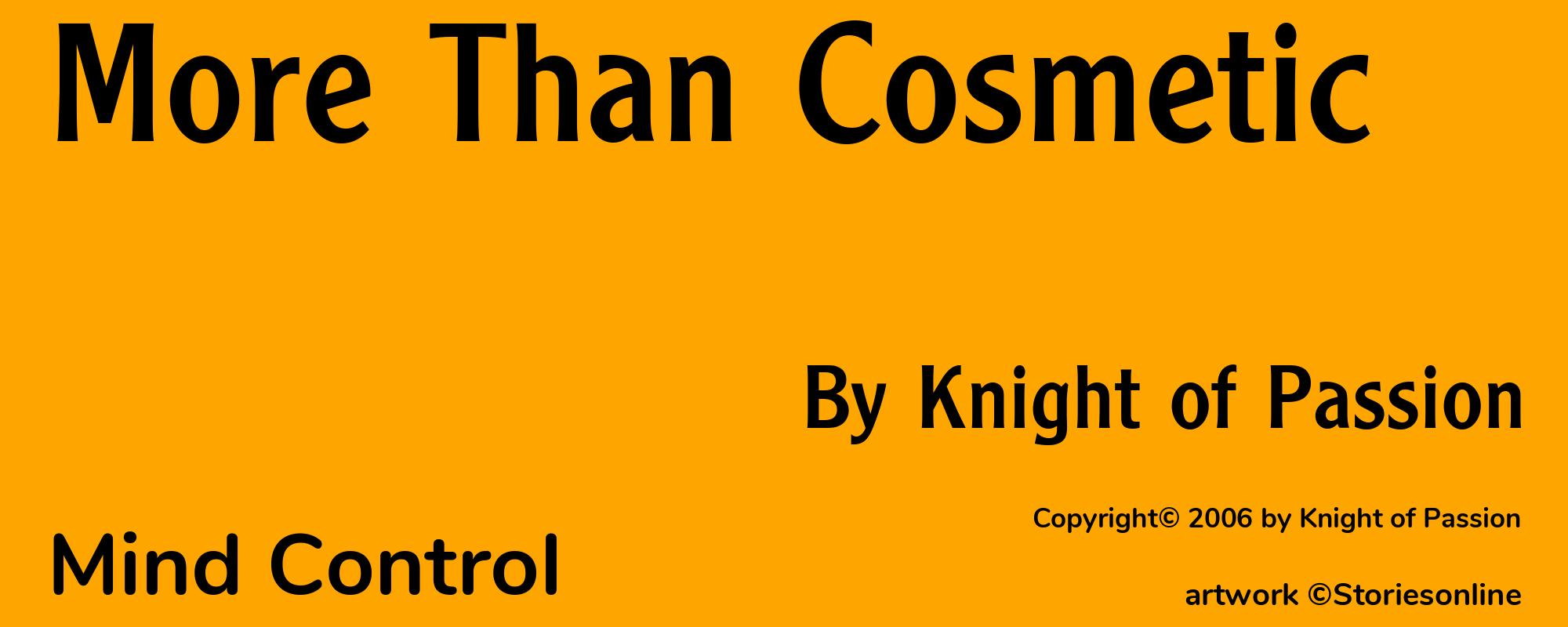 More Than Cosmetic - Cover