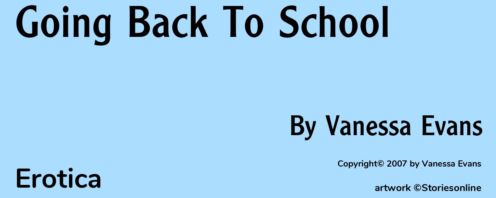 Going Back To School - Cover