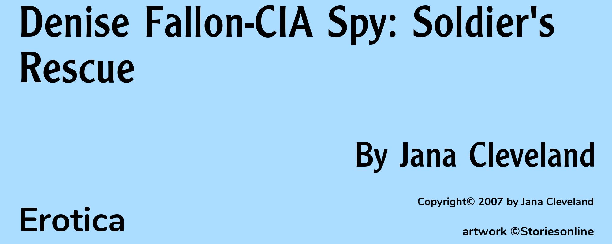 Denise Fallon-CIA Spy: Soldier's Rescue - Cover