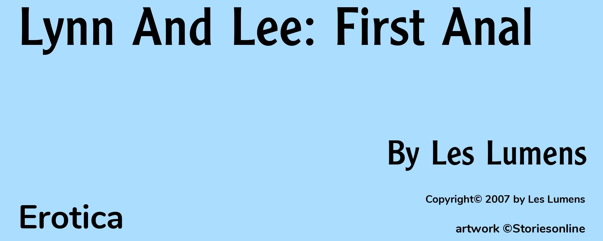 Lynn And Lee: First Anal - Cover