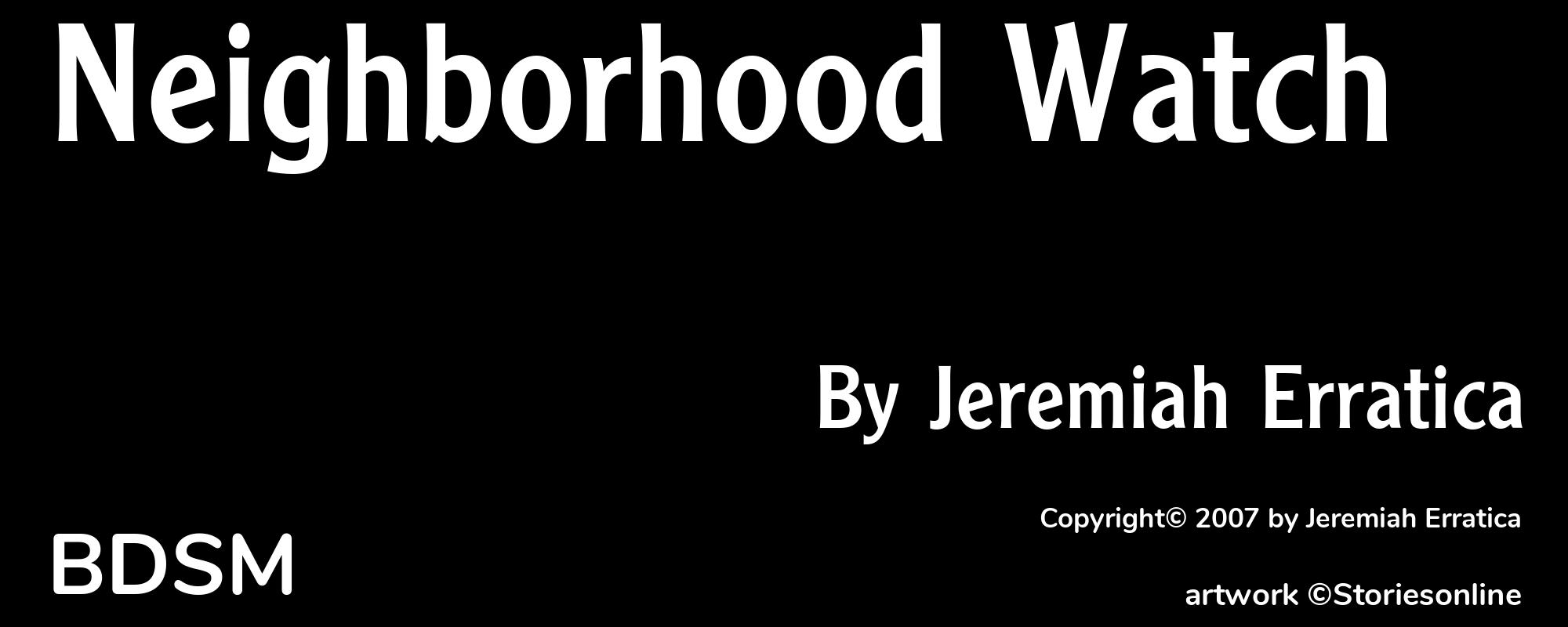 Neighborhood Watch - Cover