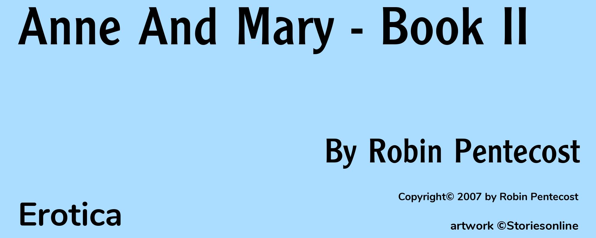 Anne And Mary - Book II - Cover