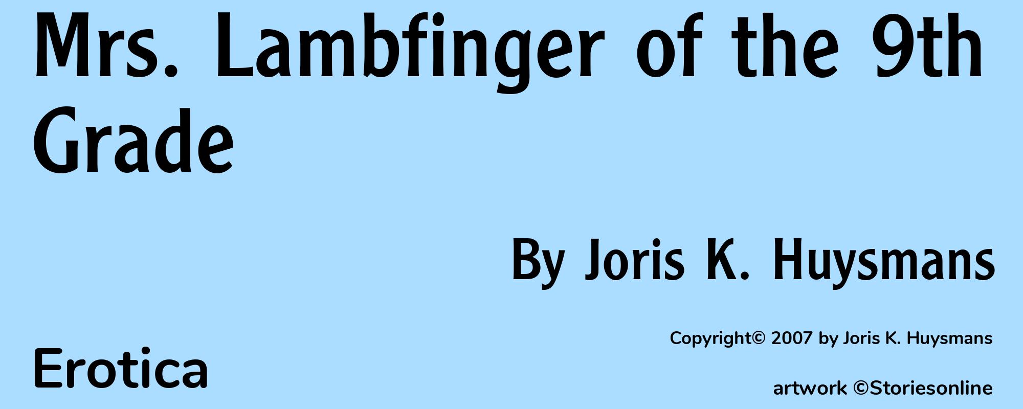 Mrs. Lambfinger of the 9th Grade - Cover