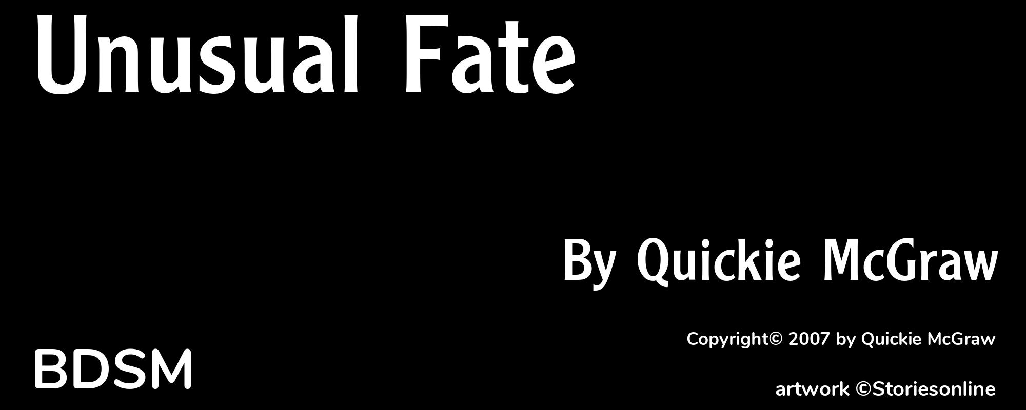 Unusual Fate - Cover