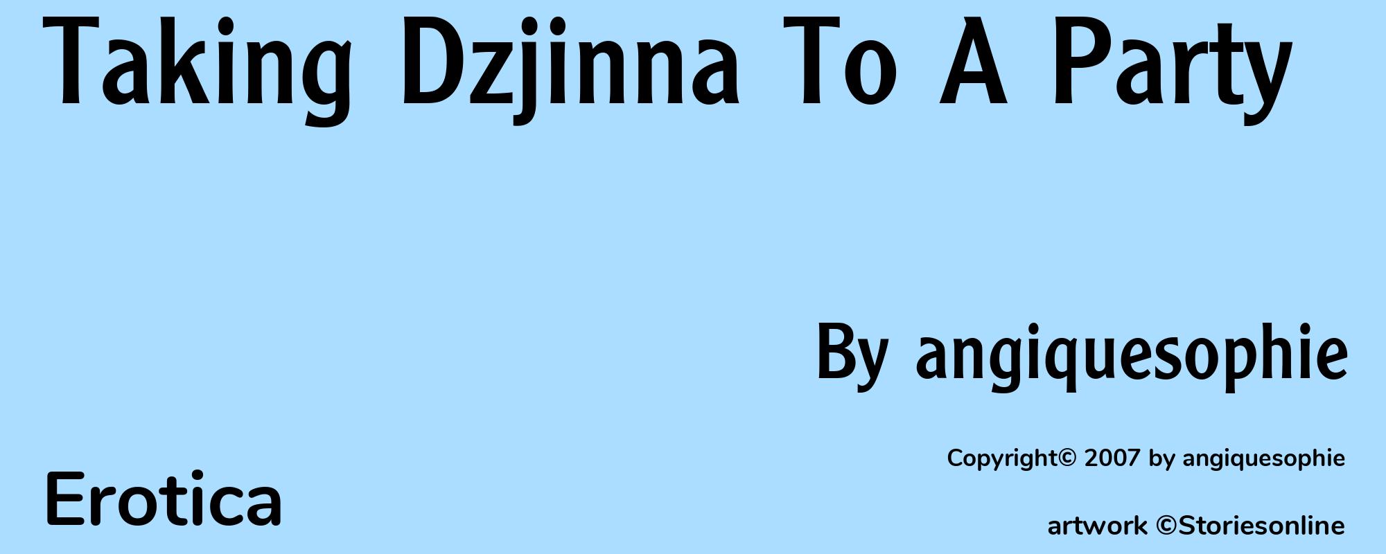 Taking Dzjinna To A Party - Cover