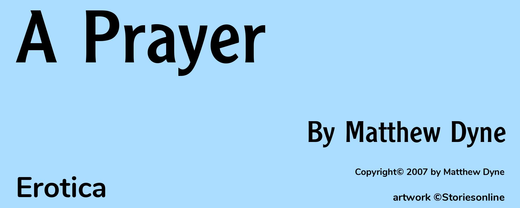A Prayer - Cover