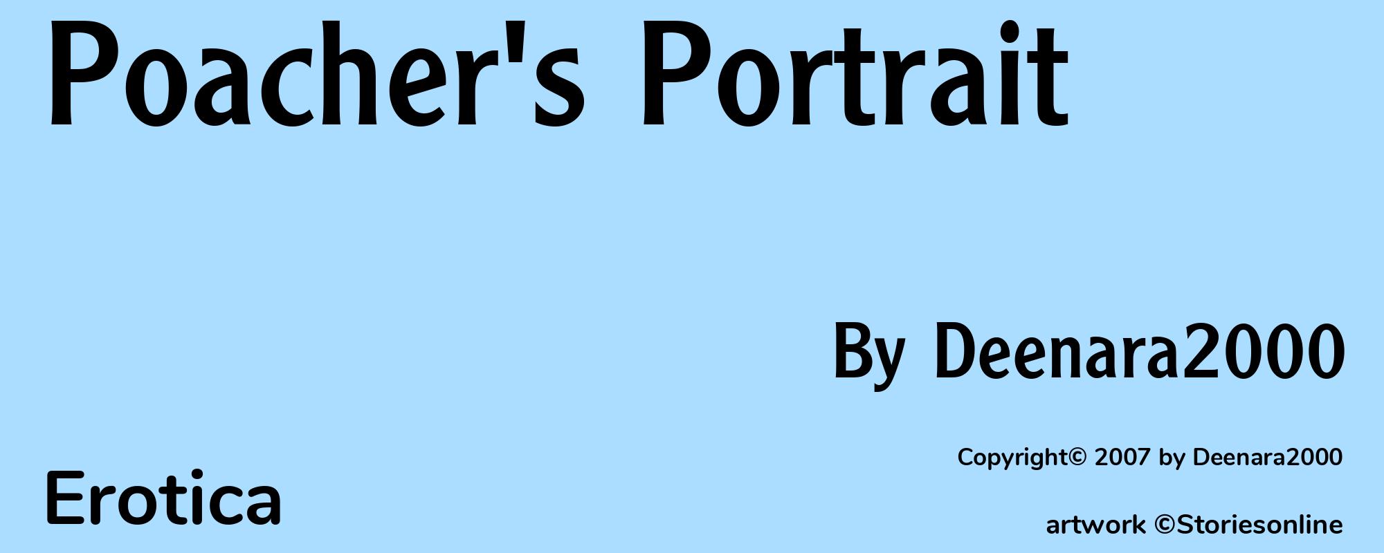Poacher's Portrait - Cover