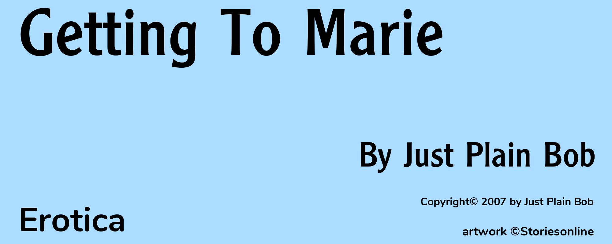 Getting To Marie - Cover
