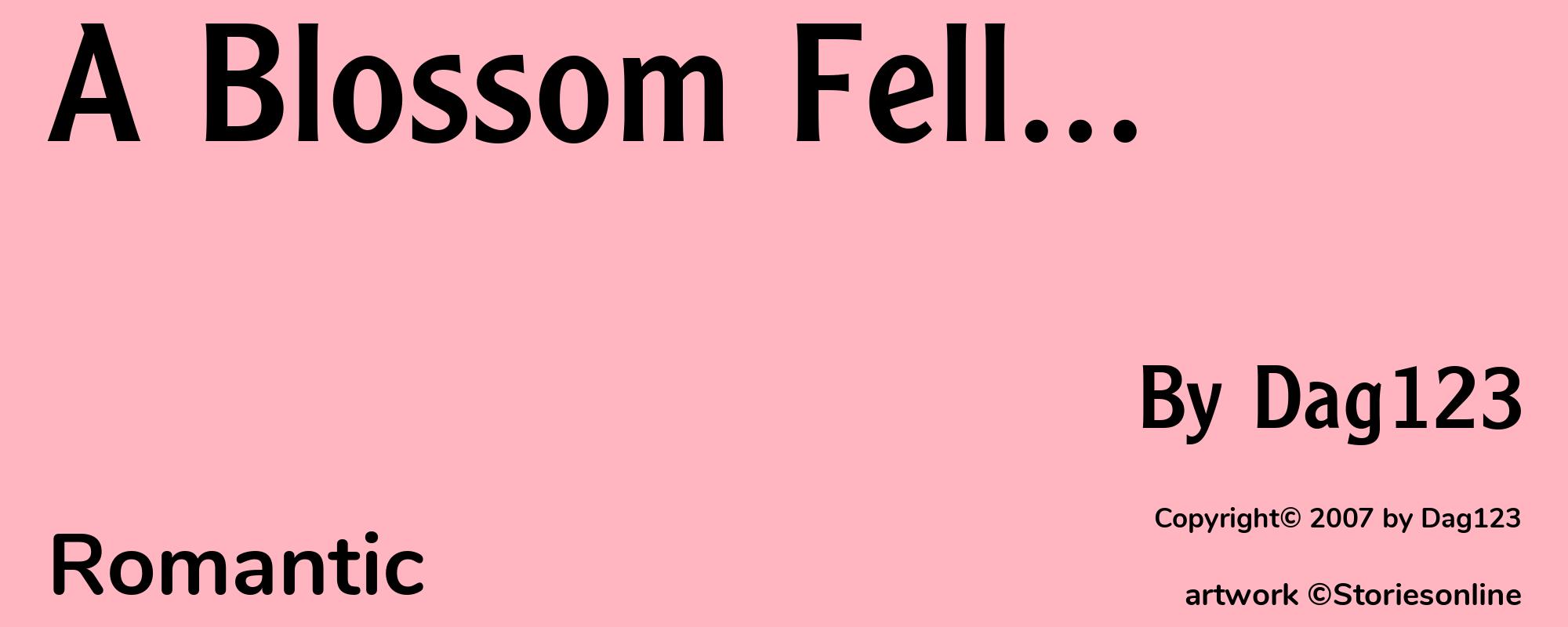 A Blossom Fell... - Cover