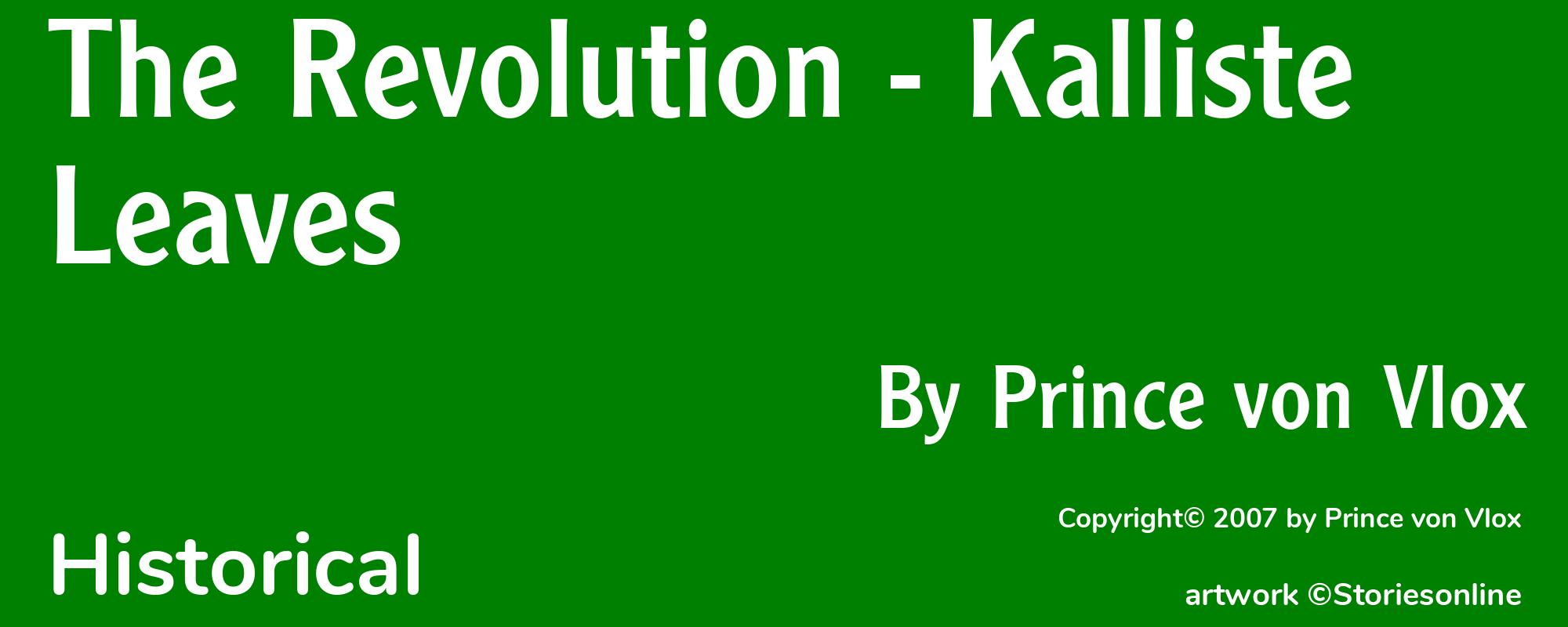 The Revolution - Kalliste Leaves - Cover