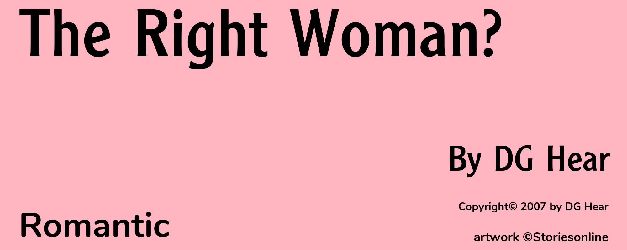 The Right Woman? - Cover