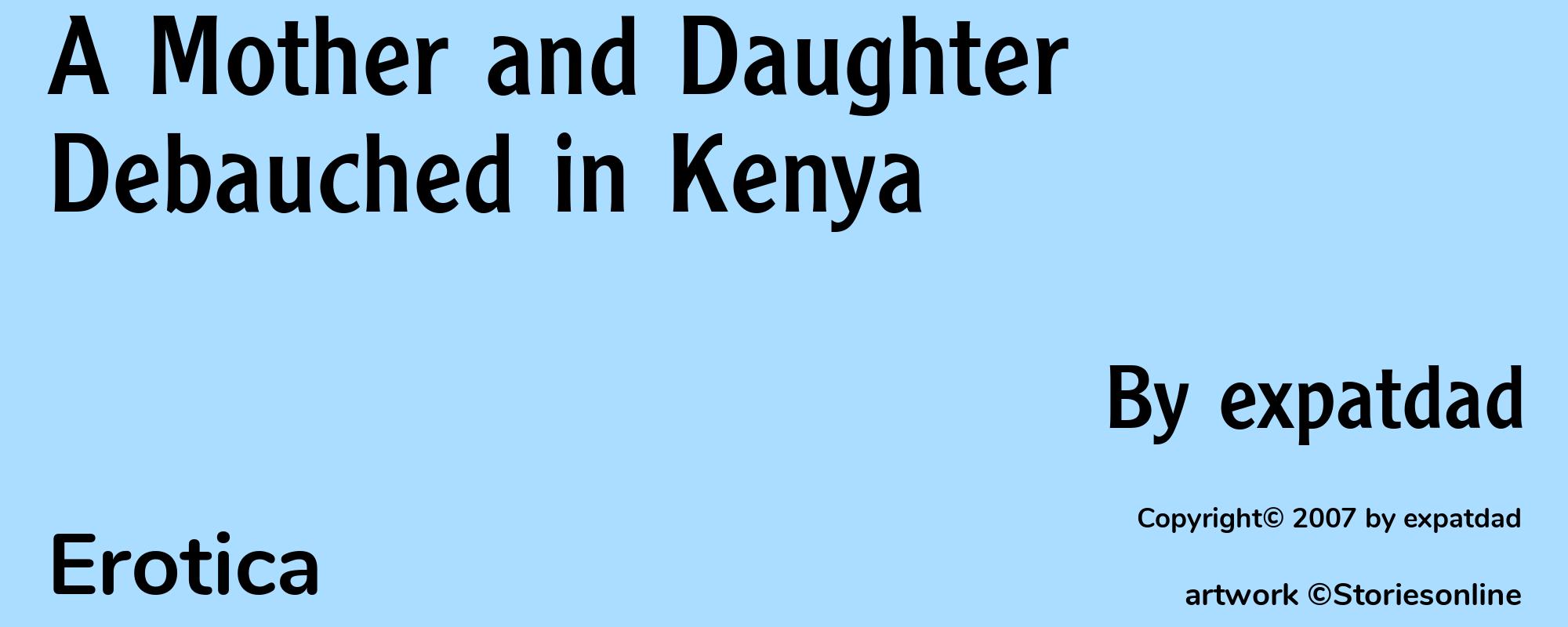A Mother and Daughter Debauched in Kenya - Cover
