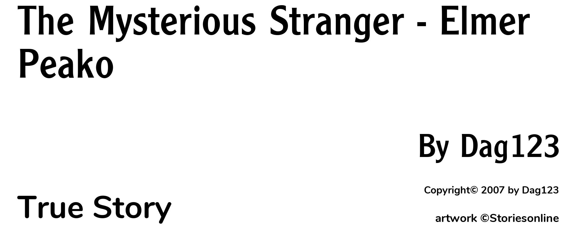 The Mysterious Stranger - Elmer Peako - Cover