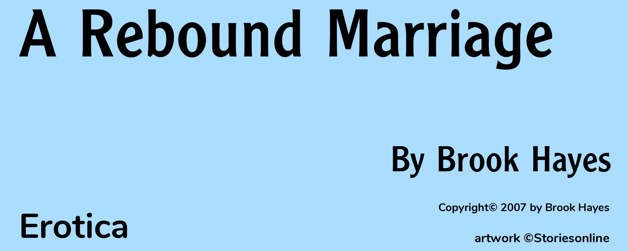A Rebound Marriage - Cover
