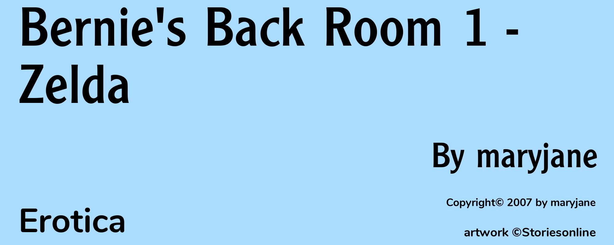 Bernie's Back Room 1 - Zelda - Cover
