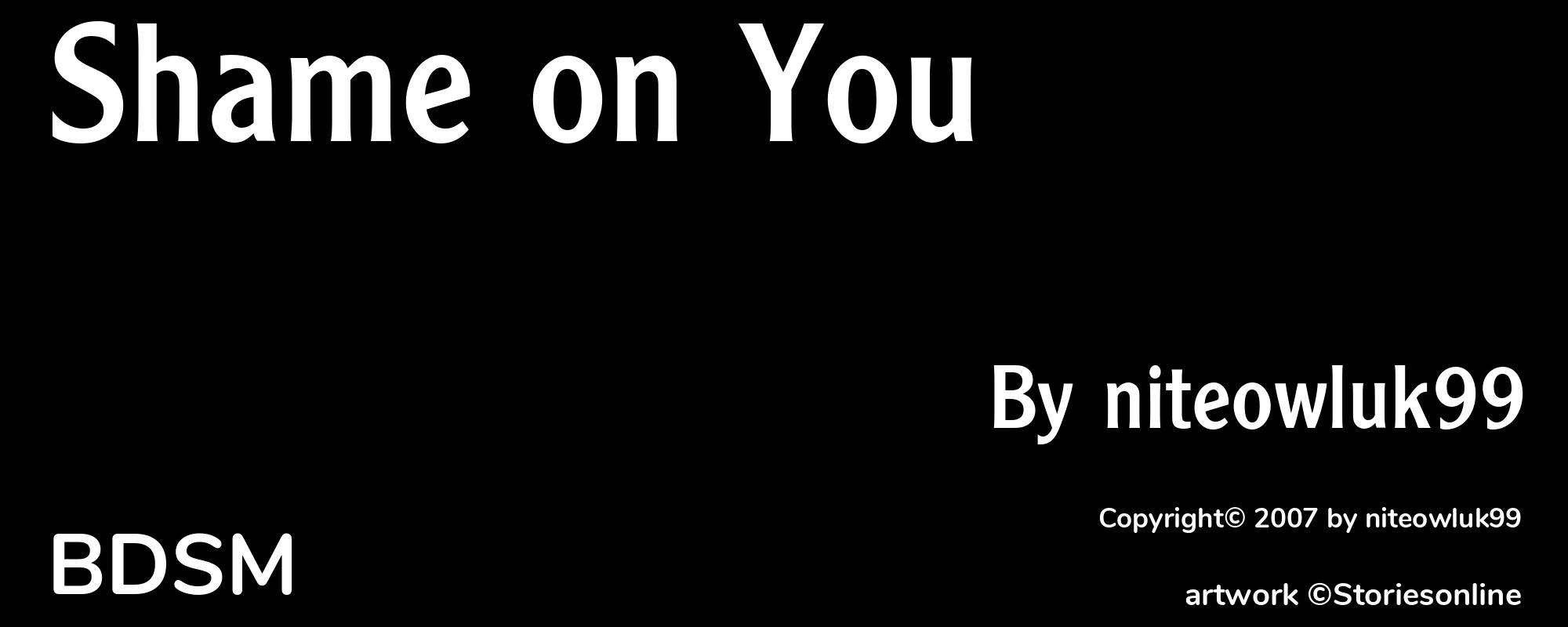Shame on You - Cover