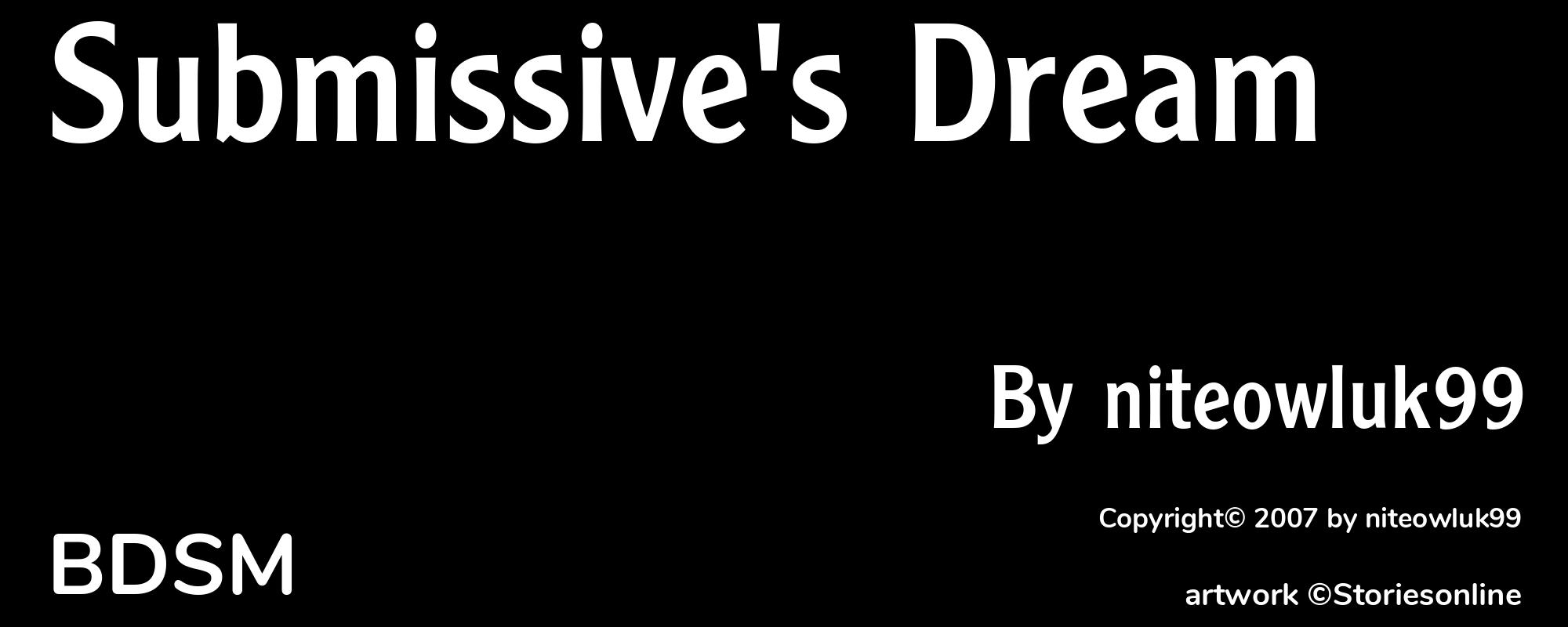 Submissive's Dream - Cover