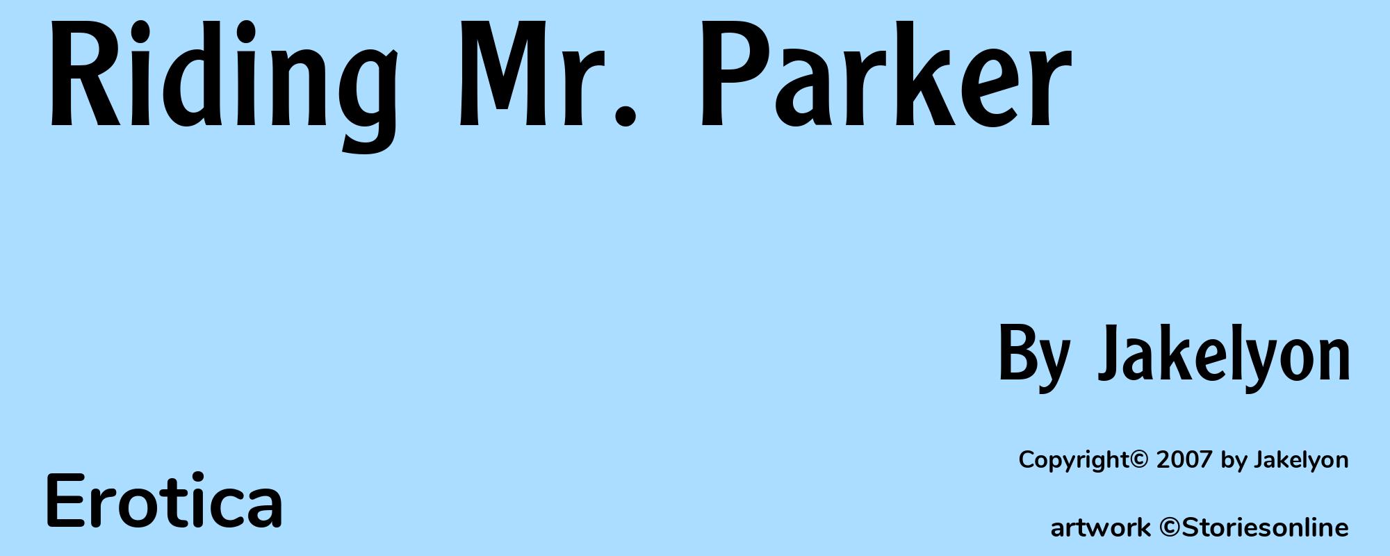 Riding Mr. Parker - Cover