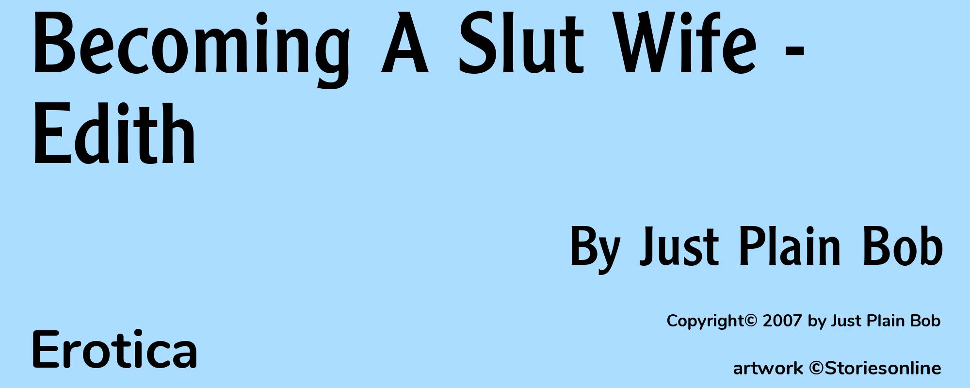 Becoming A Slut Wife - Edith - Cover
