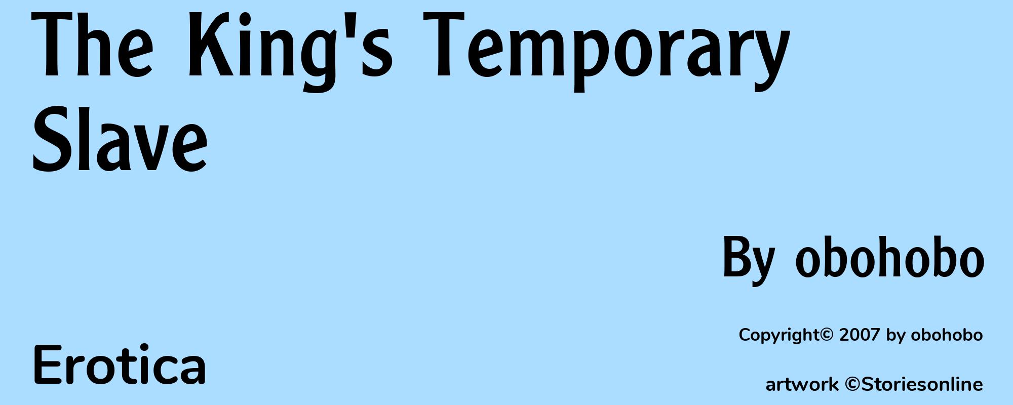 The King's Temporary Slave - Cover