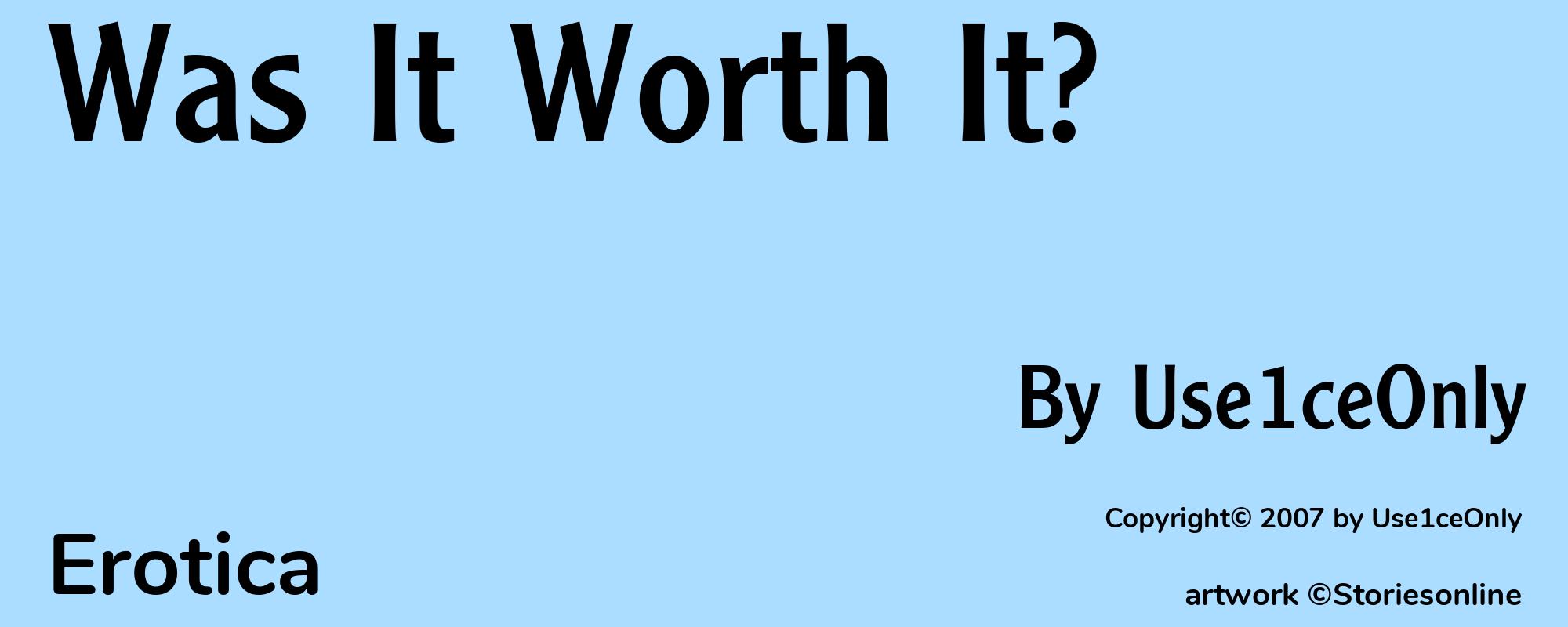 Was It Worth It? - Cover