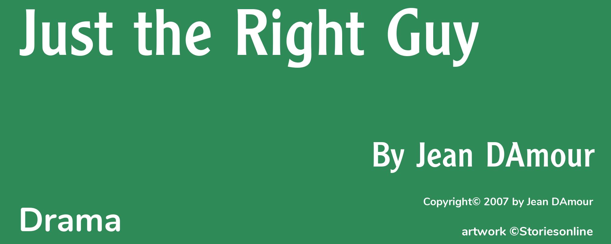 Just the Right Guy - Cover