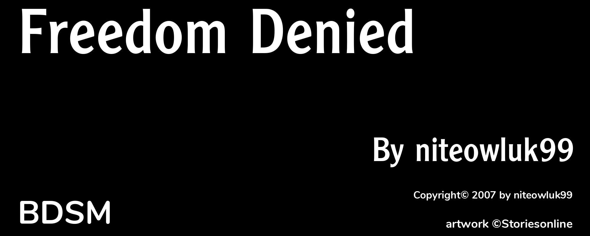 Freedom Denied - Cover
