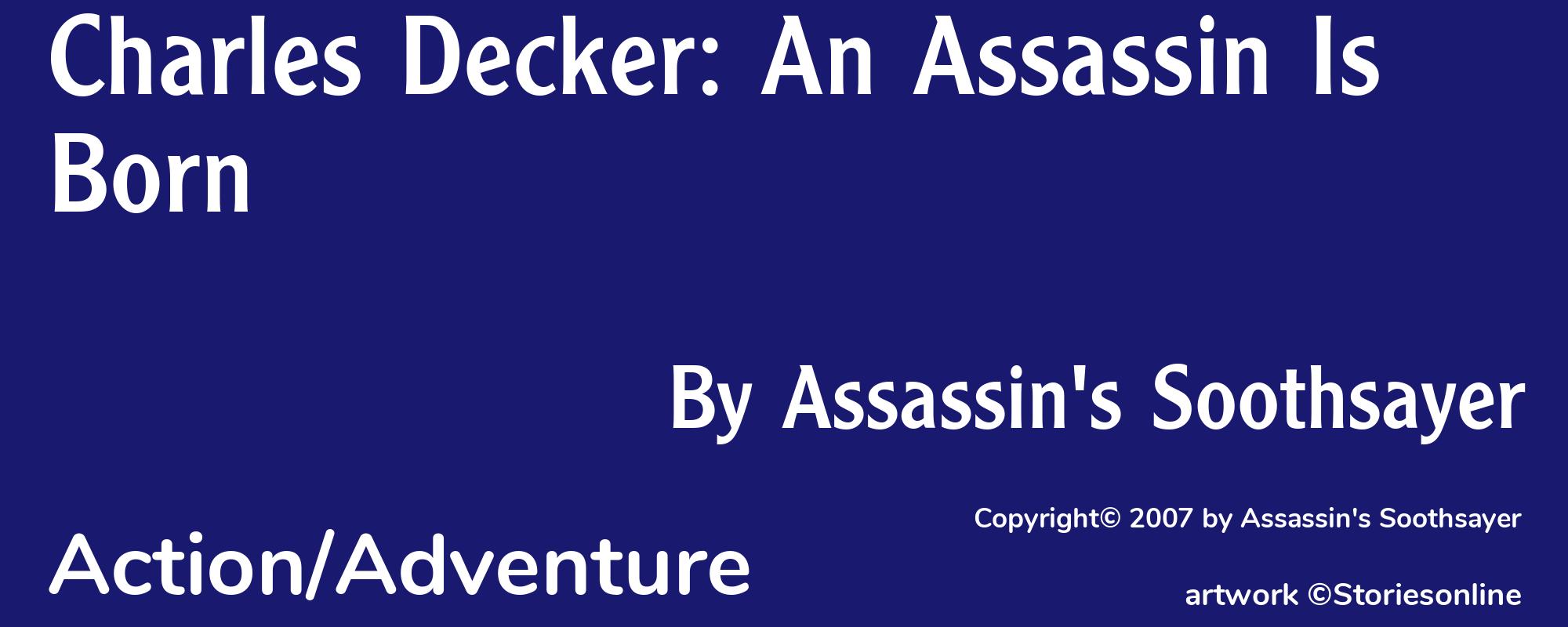 Charles Decker: An Assassin Is Born - Cover