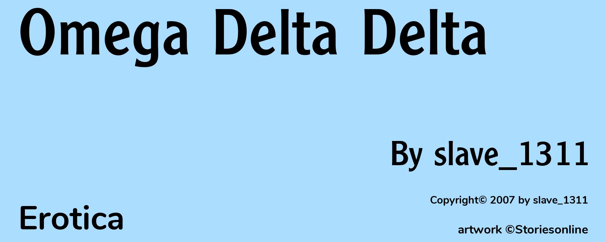 Omega Delta Delta - Cover
