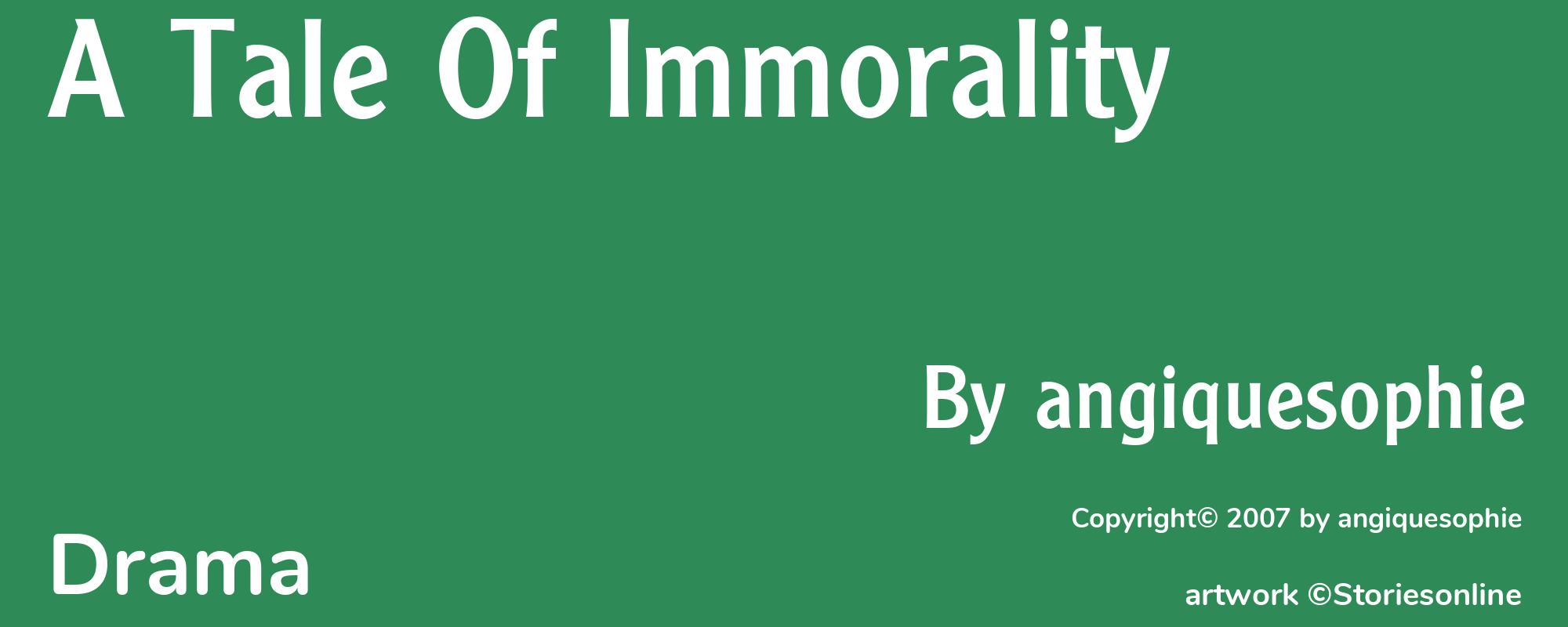 A Tale Of Immorality - Cover
