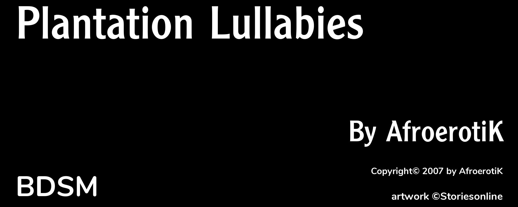 Plantation Lullabies - Cover