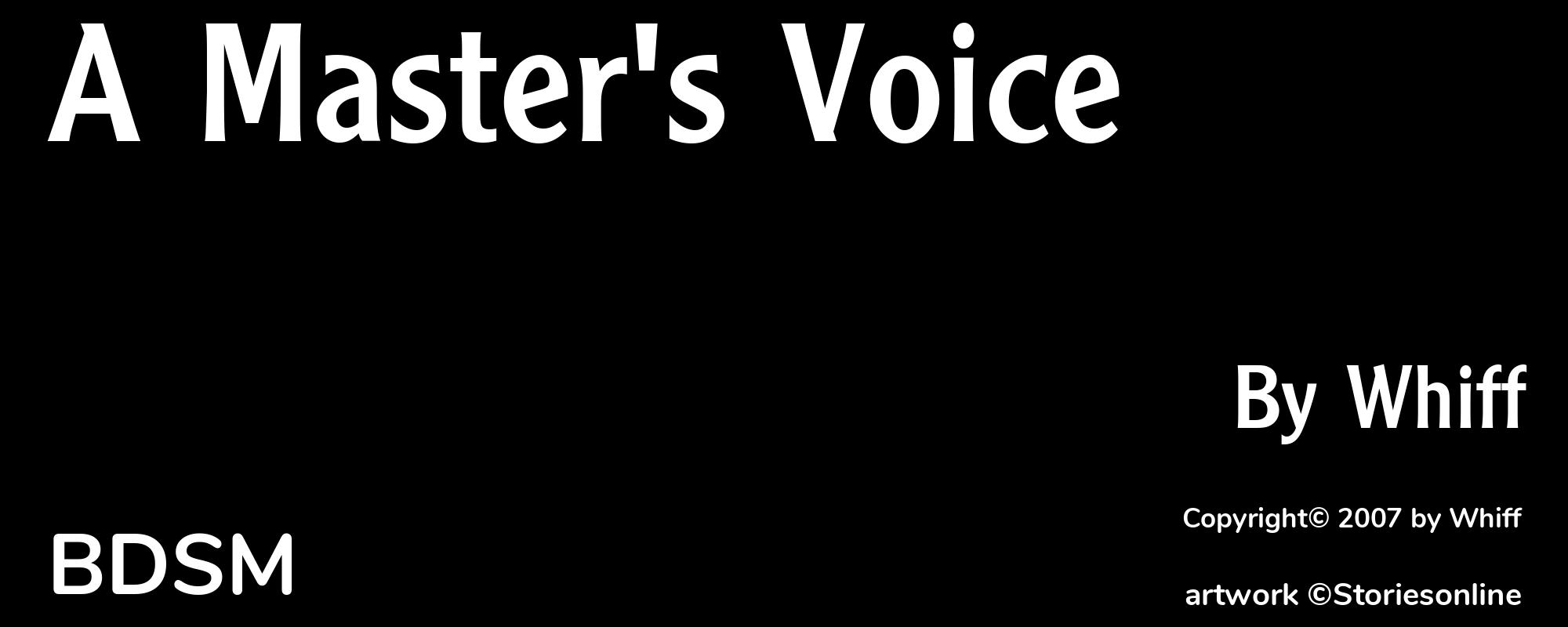 A Master's Voice - Cover