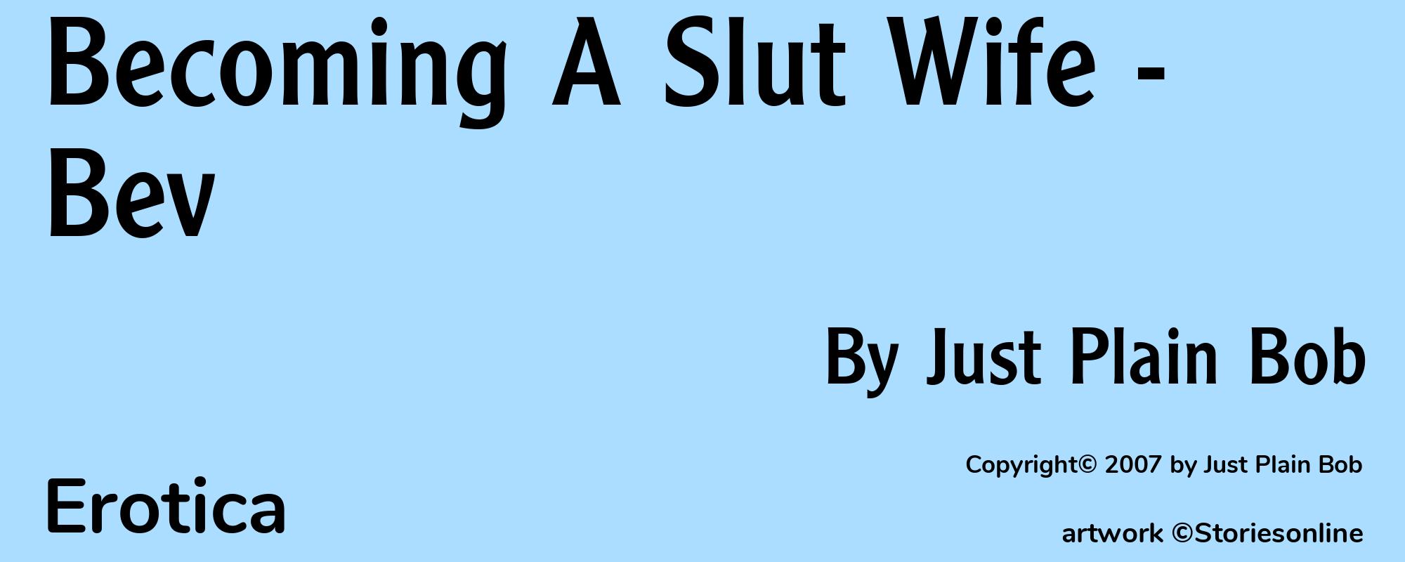 Becoming A Slut Wife - Bev - Cover