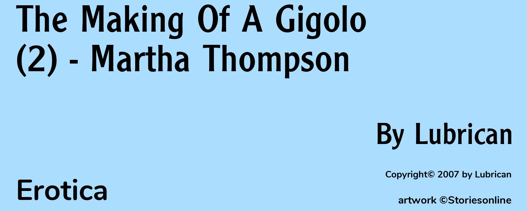 The Making Of A Gigolo (2) - Martha Thompson - Cover
