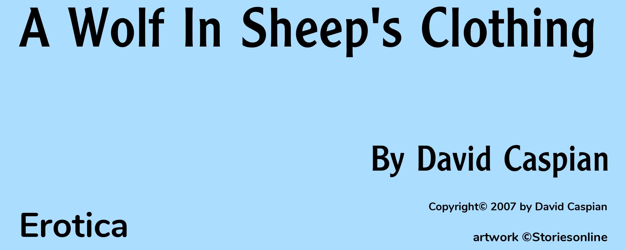 A Wolf In Sheep's Clothing - Cover