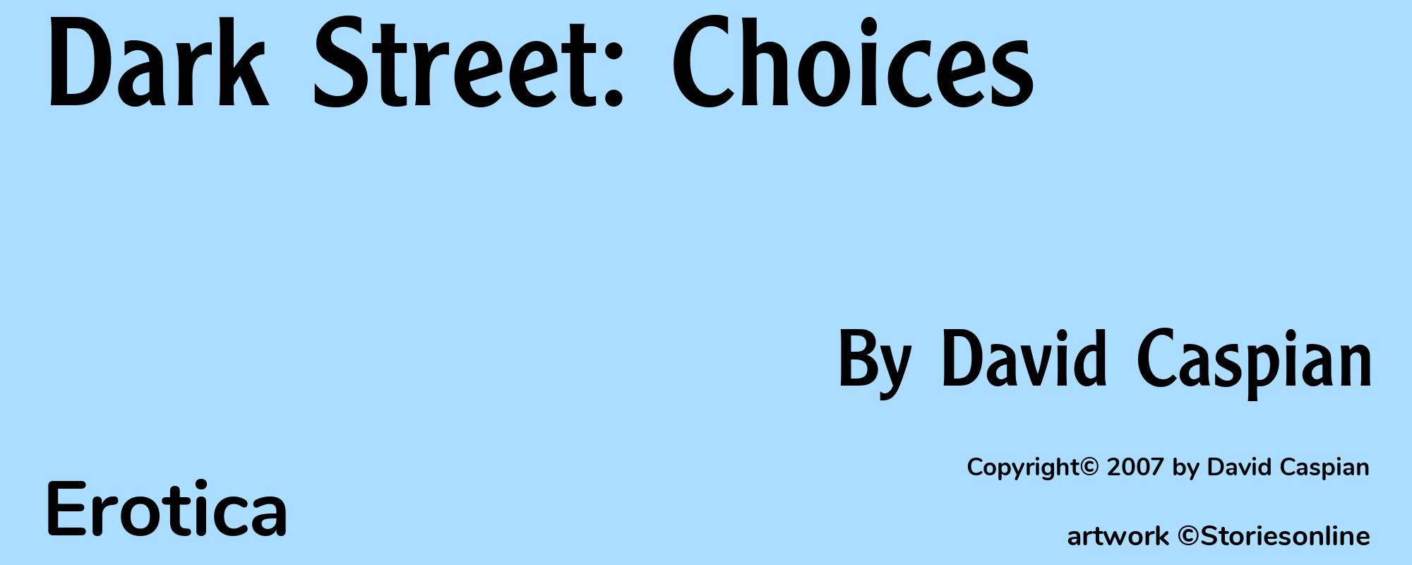 Dark Street: Choices - Cover