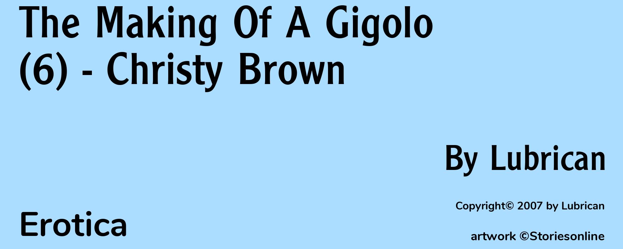 The Making Of A Gigolo (6) - Christy Brown - Cover