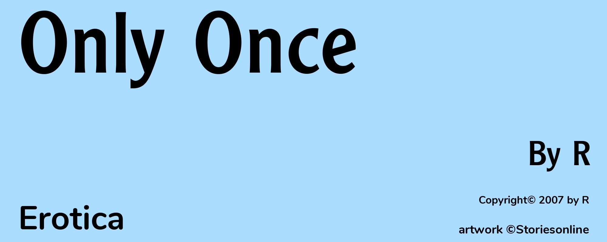Only Once - Cover
